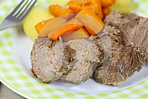 Beef chuck, potatoes and carrots