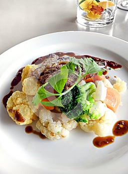 Beef dish with organic vegetables