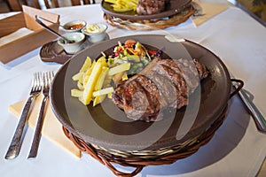 Beef entrecote steak