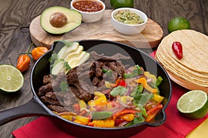 Beef Fajitas In Cast Iron Skillet