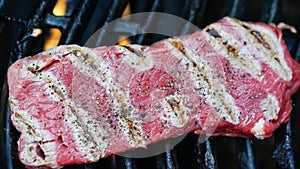 Beef fillet on grill