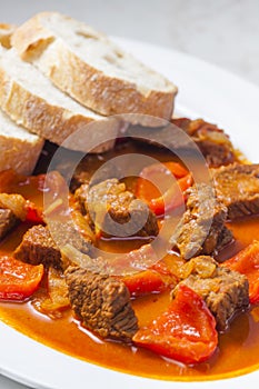 beef goulash with red pepper