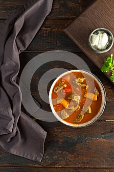 Beef goulash with sour creame
