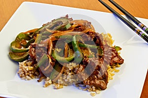 Beef and green peppers