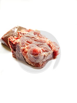 Beef isolated on white background. Raw meat isolated on white background.