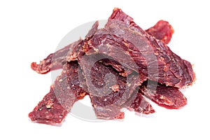 Beef Jerky over white