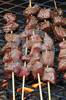 Beef Kabob cook on the grill