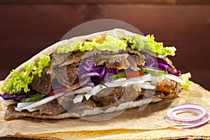 Beef Kebab in a bun photo