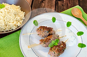 Beef kebab with with couscous