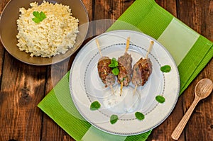 Beef kebab with with couscous