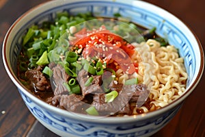 Beef lamian noodles. Generate Ai