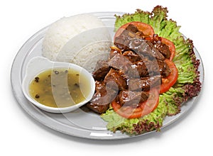 Beef lok lak, cambodian national dish.