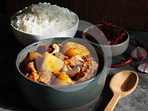 Beef massaman curry, authentic Thai and Indian food