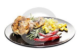 Beef meat cutlet with rosemary