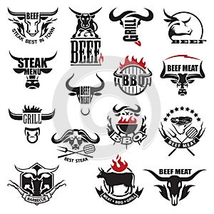Beef meat icons photo