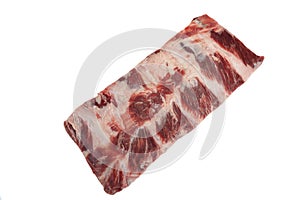 Beef Meat. Raw Black Angus Marbled Beef Ribs Isolated