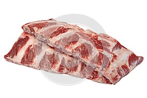 Beef Meat. Raw Black Angus Marbled Beef Ribs Isolated