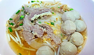 Beef noodle with soup. Asian cuisine,