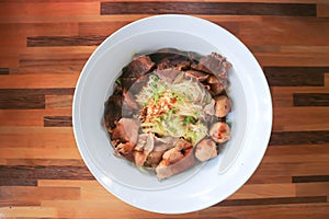 beef noodles, Chinese noodles or noodles without soup