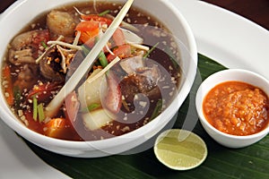Beef oxtail soup asian food