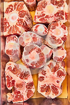 Beef Oxtails, grocery store, meat department, raw meat, cow, uncooked