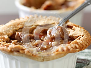 Beef pot pie closeup