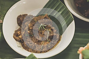 Beef Rendang Beef cubes cooked in a rich coconut and spice mix till tender perfection