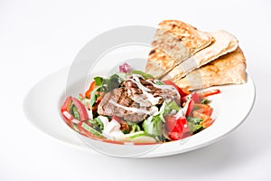 Beef salad and crunchy veggies