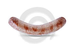 Beef sausage on a white isolated background