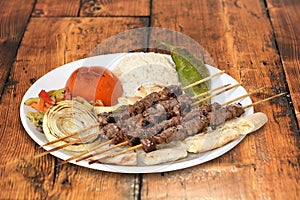 Beef Shish Kebap on Plate photo