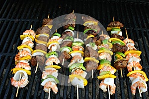 Beef and Shrimp Grilled Kabobs