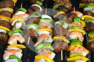 Beef and Shrimp Shish Kabobs