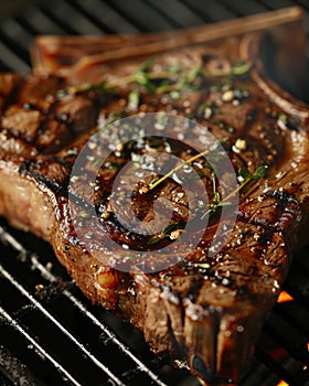 beef steak grilled with a depth of field
