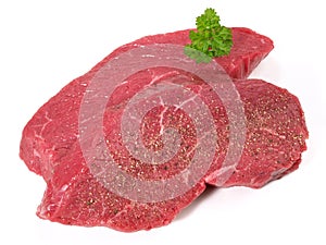 Beef Steak - Haunch Steak isolated on white Background