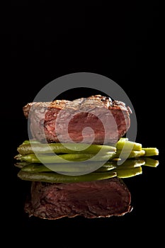 Beef steak medium rare photo