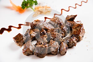 Beef Steak Served on a Sizzling Iron Plate