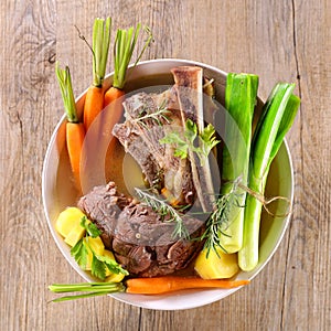 beef stew with broth and vegetable