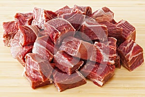 Beef Stew Meat Raw photo