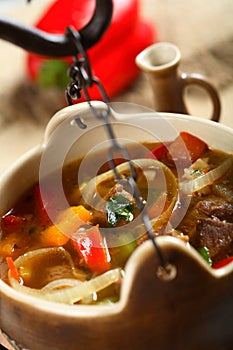 Beef stew in the pot
