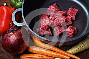 Beef Stew raw ingredients