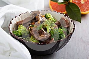 Beef stewed with broccoli