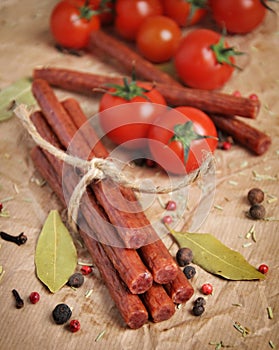 Beef sticks or sausages