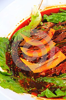 Beef string Chicken wings string winter melon string lettuce red