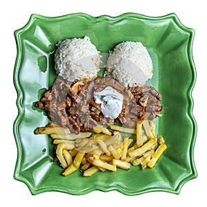 Beef Stroganov/Beef Stroganoff with fries