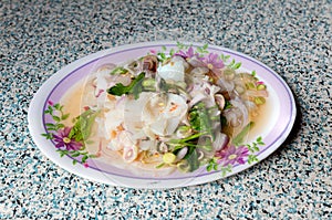 Beef tripe salad, tripe Spicy Salad with Herbs. Cold Tripe Salad from Sicily, Italy , Sicilian Tripe Salad..