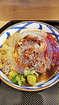 Beef Udon Noodle Soup with Chili Slice