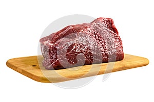 Beef on a wooden board
