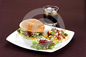 Beefburger meal