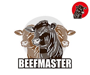 BEEFMASTER COW HEAD LOGO FOR FARING