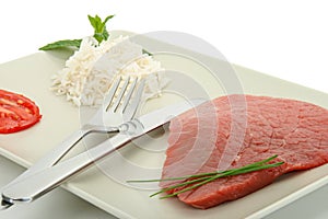 Beefsteak on a plate